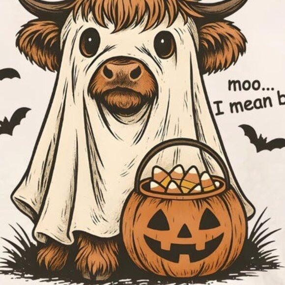 Retro Halloween Moo I mean Boo Unisex Shirt - Picture 2 of 4